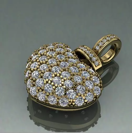 Heart pendant Model 1406 3D print model_0