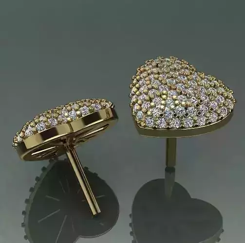 Earrings heart Model 1405