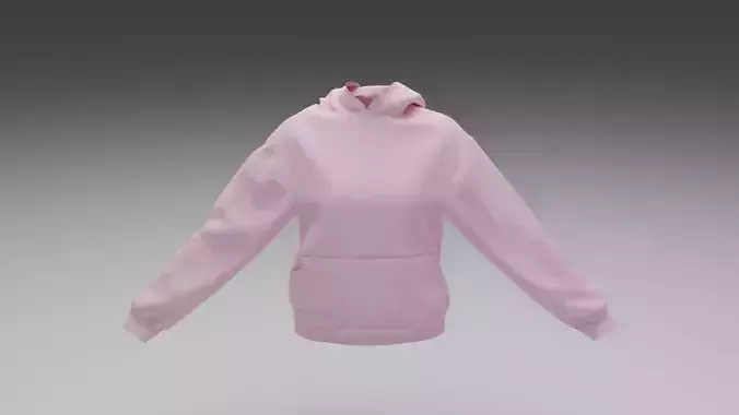 Womens Hoodie A-Pose Low Poly Textured