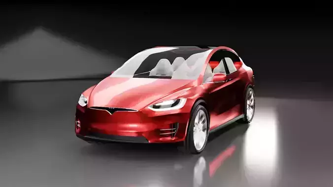 Tesla Model X 2019 Red Car