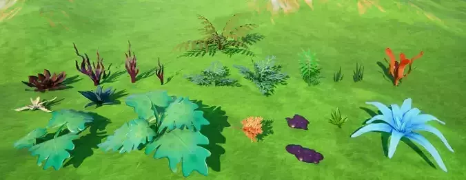 Scifi Magical Plants Lowpoly Handpainted