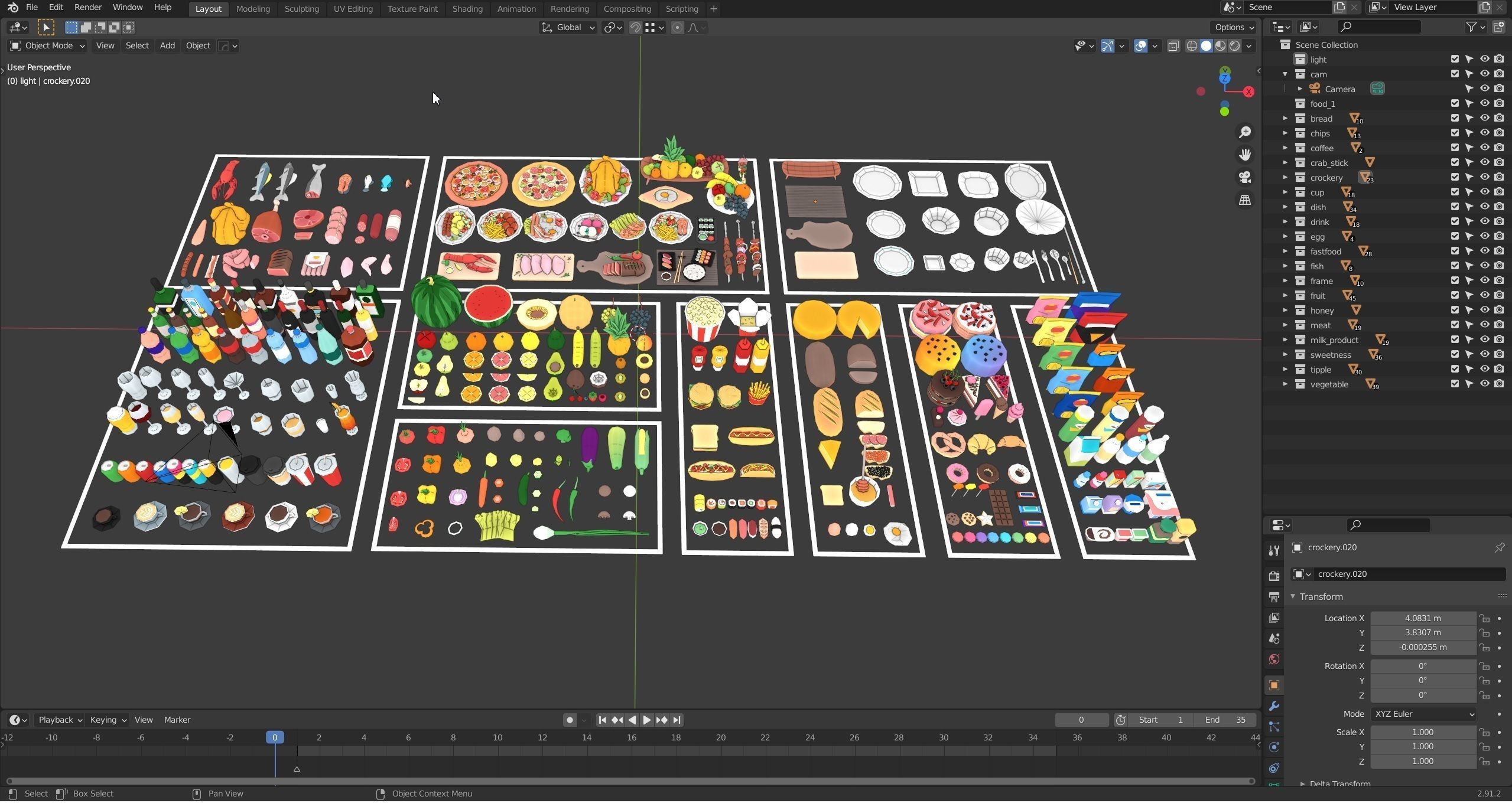 Food Pack Low-poly 3D model_17