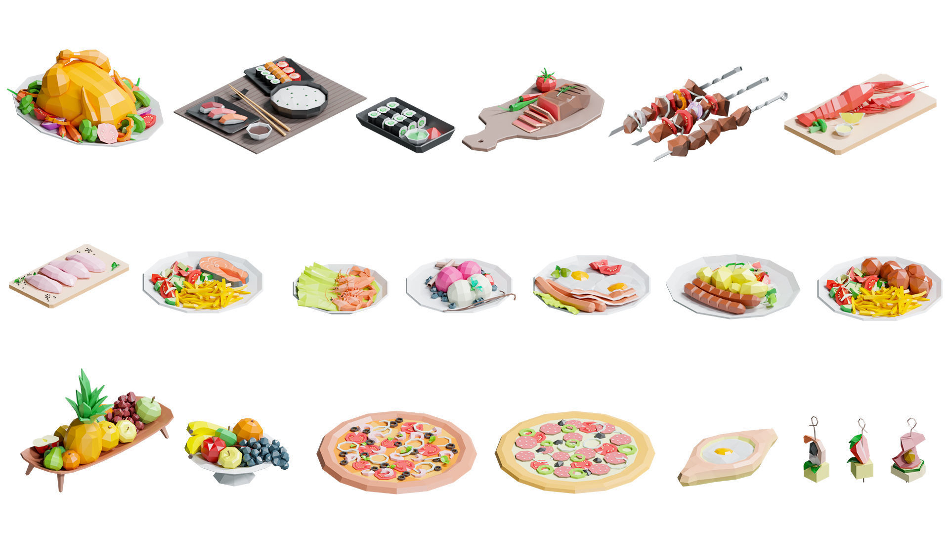 Food Pack Low-poly 3D model_6