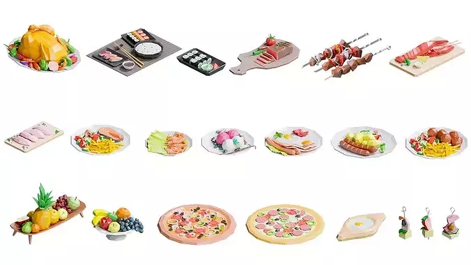 Food Poly Low-poly 3D model 7