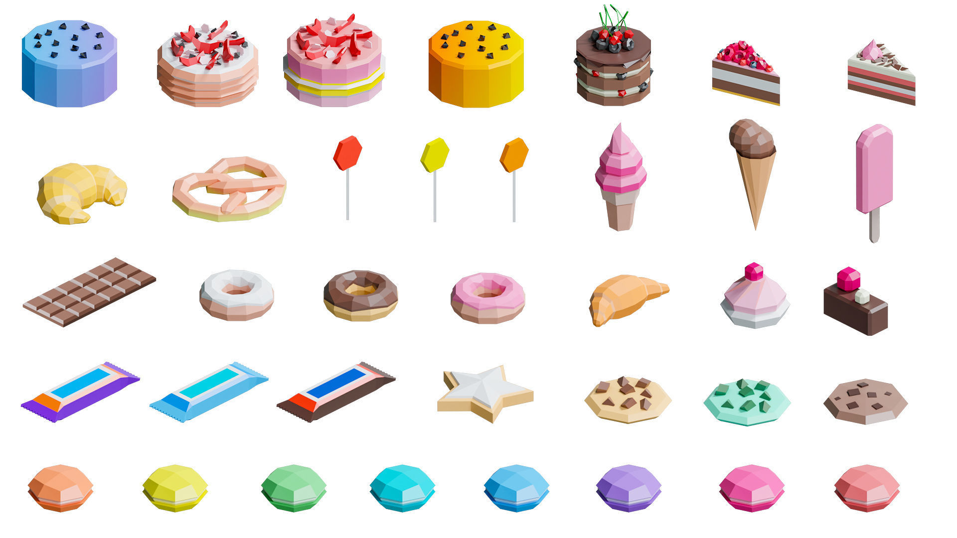 Food Pack Low-poly 3D model_7