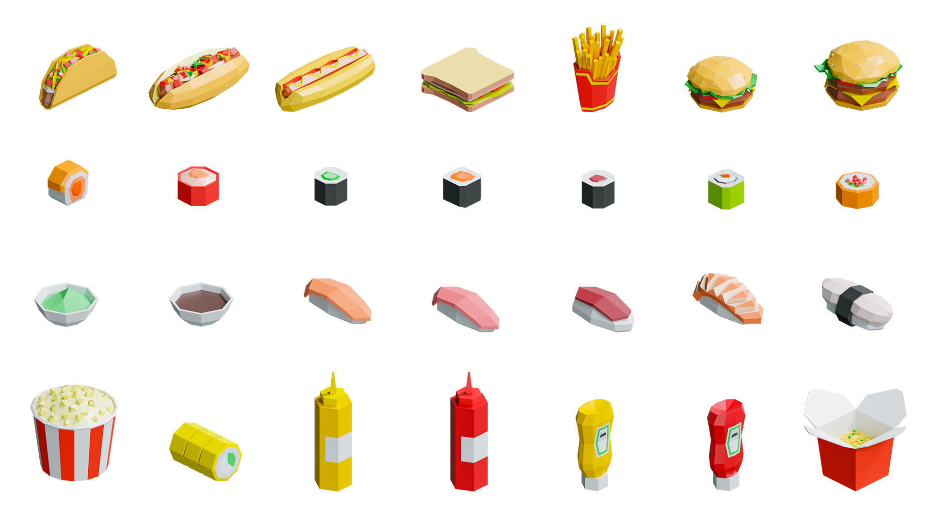 Food Pack Low-poly 3D model_8