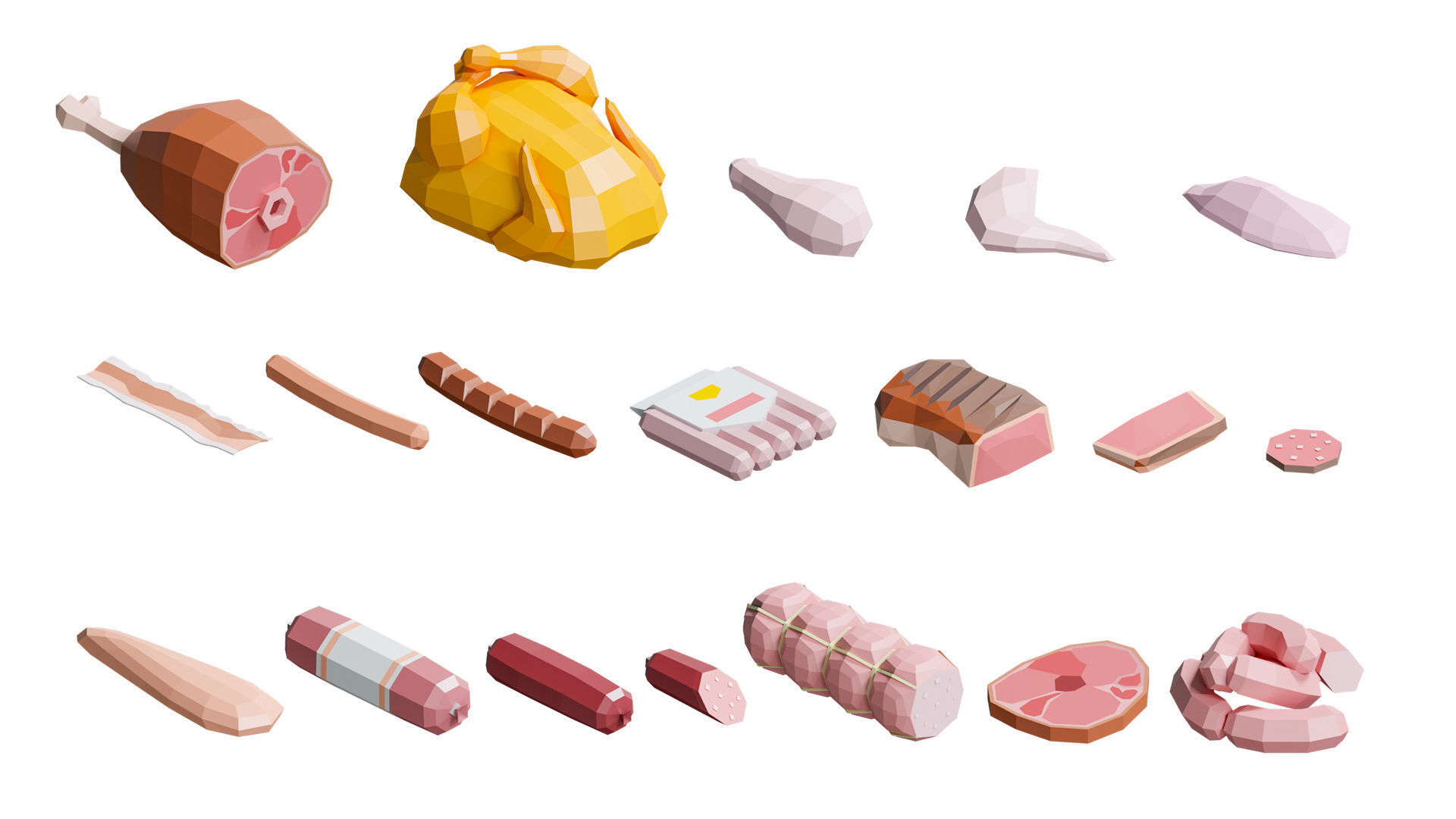 Food Pack Low-poly 3D model_10
