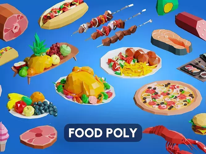 Food Poly Low-poly 3D model