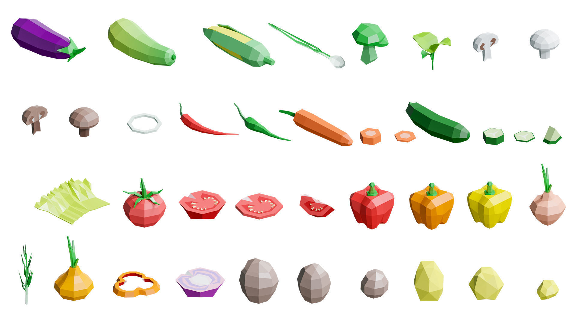 Food Pack Low-poly 3D model_5
