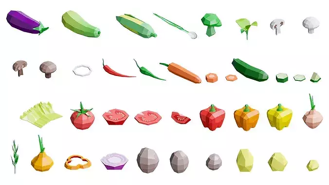 Food Poly Low-poly 3D model 6