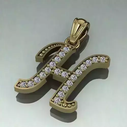 Pendant letter H Model 1419