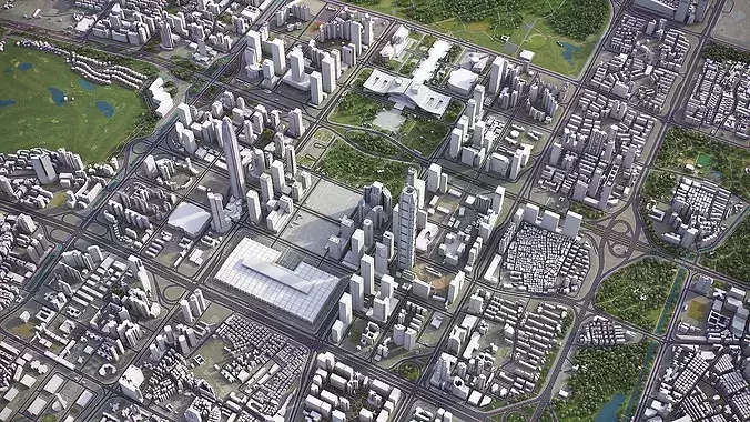 Shenzhen Low-poly 3D model 6