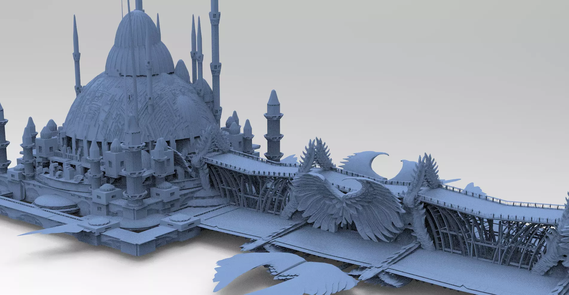 Persian Sci-Fi Palace 1 3D model_0