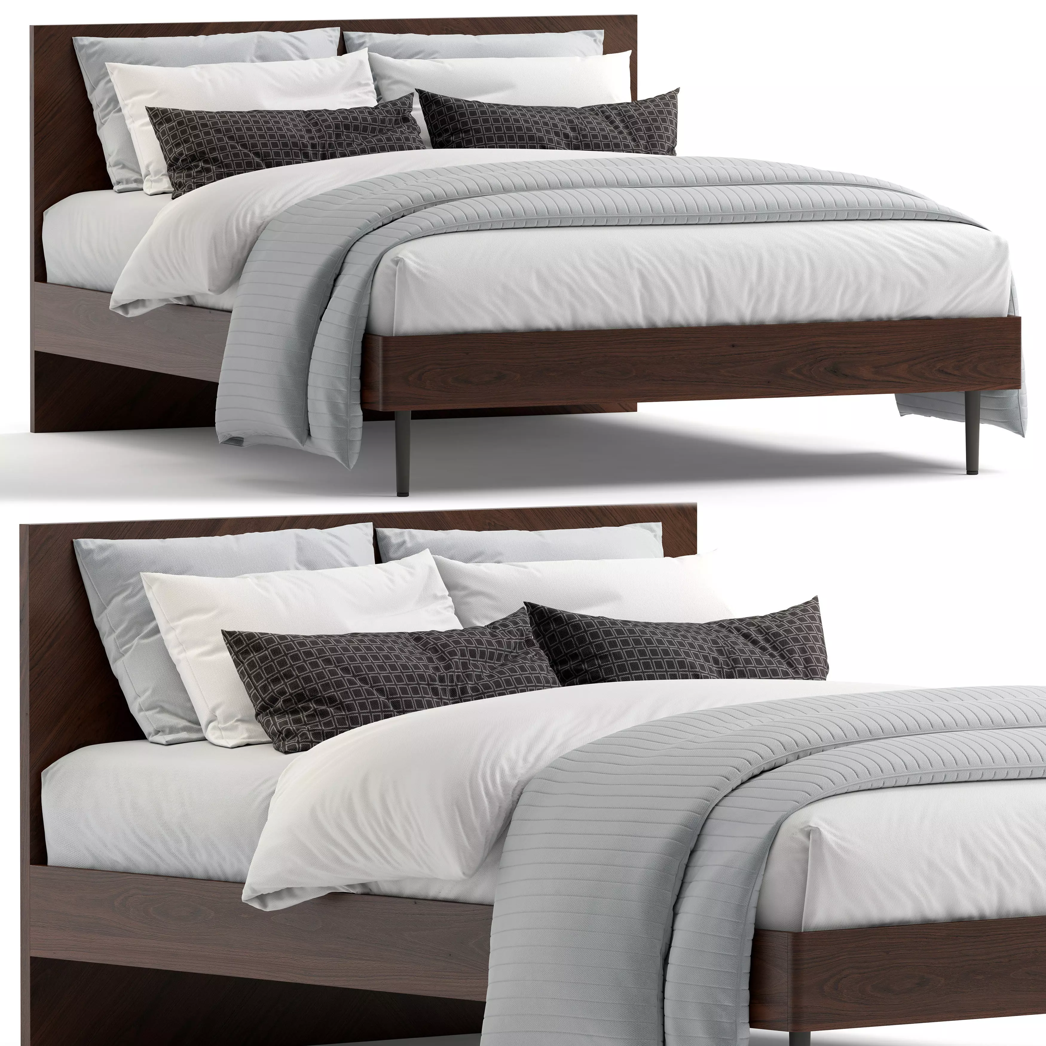 Nera queen bed 3D model_0