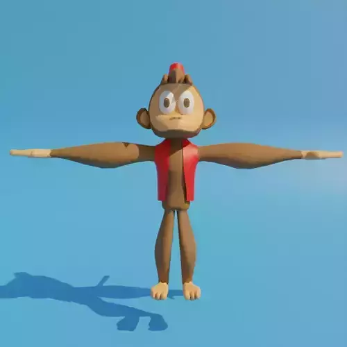 Low Poly Monkey cartoon Free 3D model
