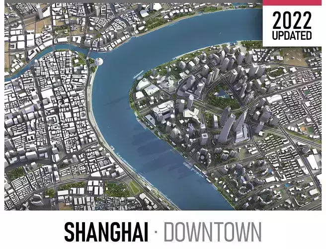 Shanghai Low-poly 3D model