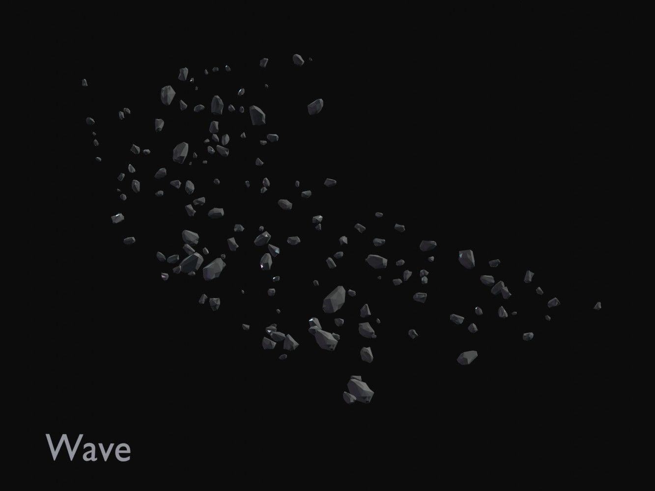 Asteroid fields pack Low-poly 3D model_1