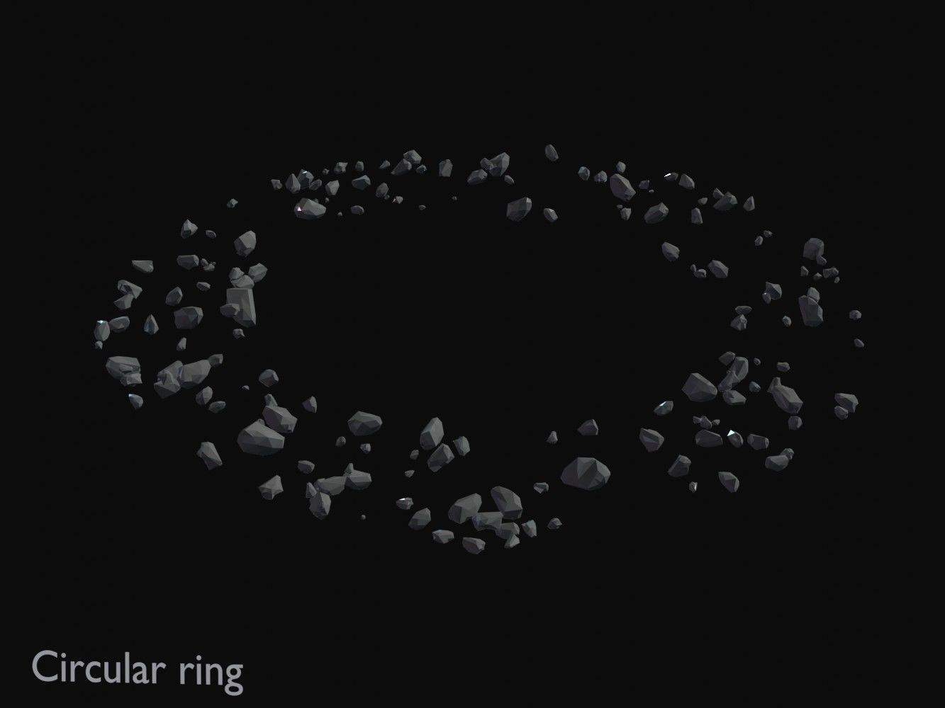 Asteroid fields pack Low-poly 3D model_2