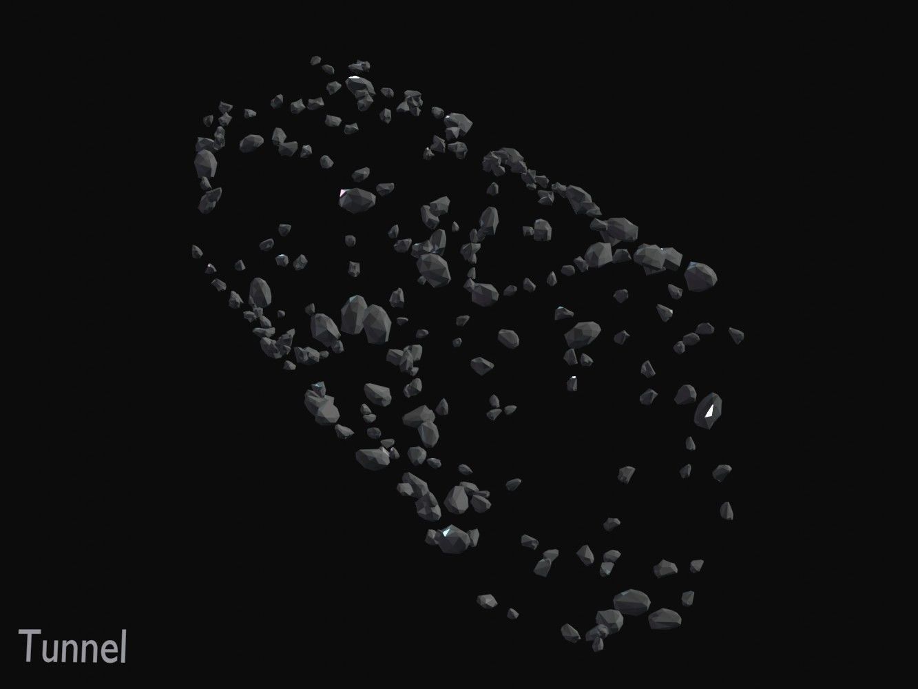 Asteroid fields pack Low-poly 3D model_4