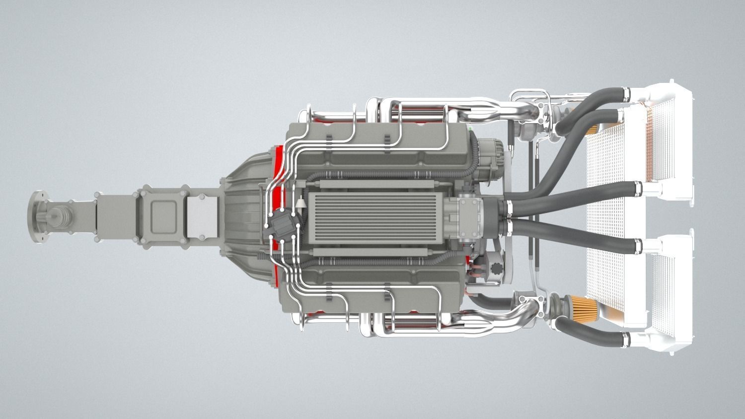 V8 Engine With Transmission 3D model_5