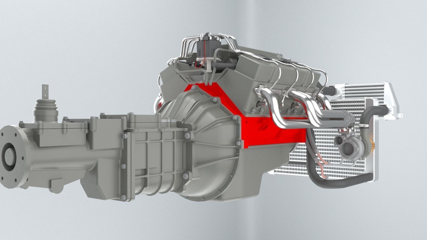 V8 Engine With Transmission 3D model_10