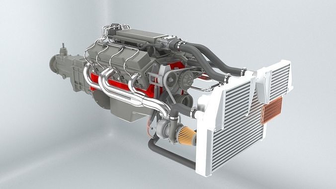 V8 Engine With Transmission 3D model