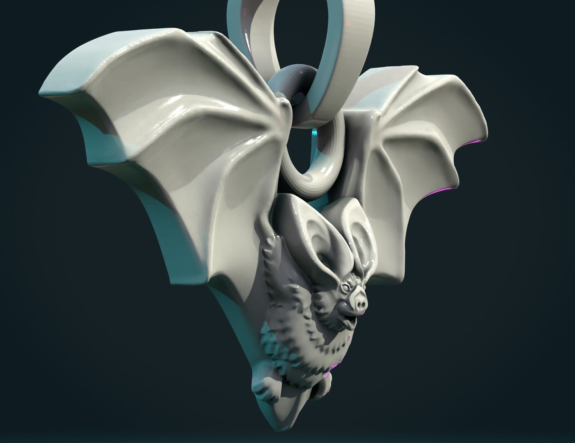 Bat  pendant 3D print model_5
