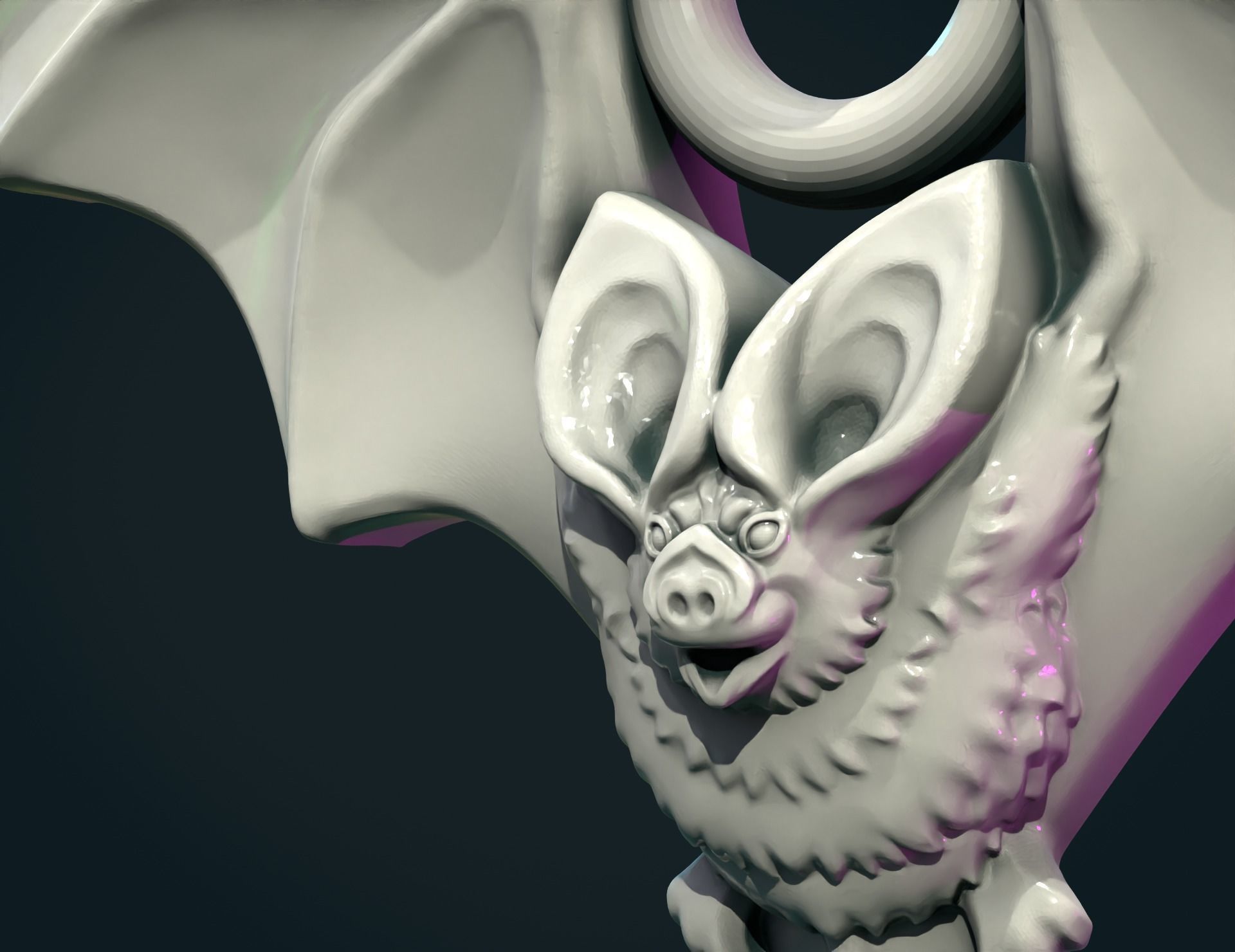 Bat  pendant 3D print model_4