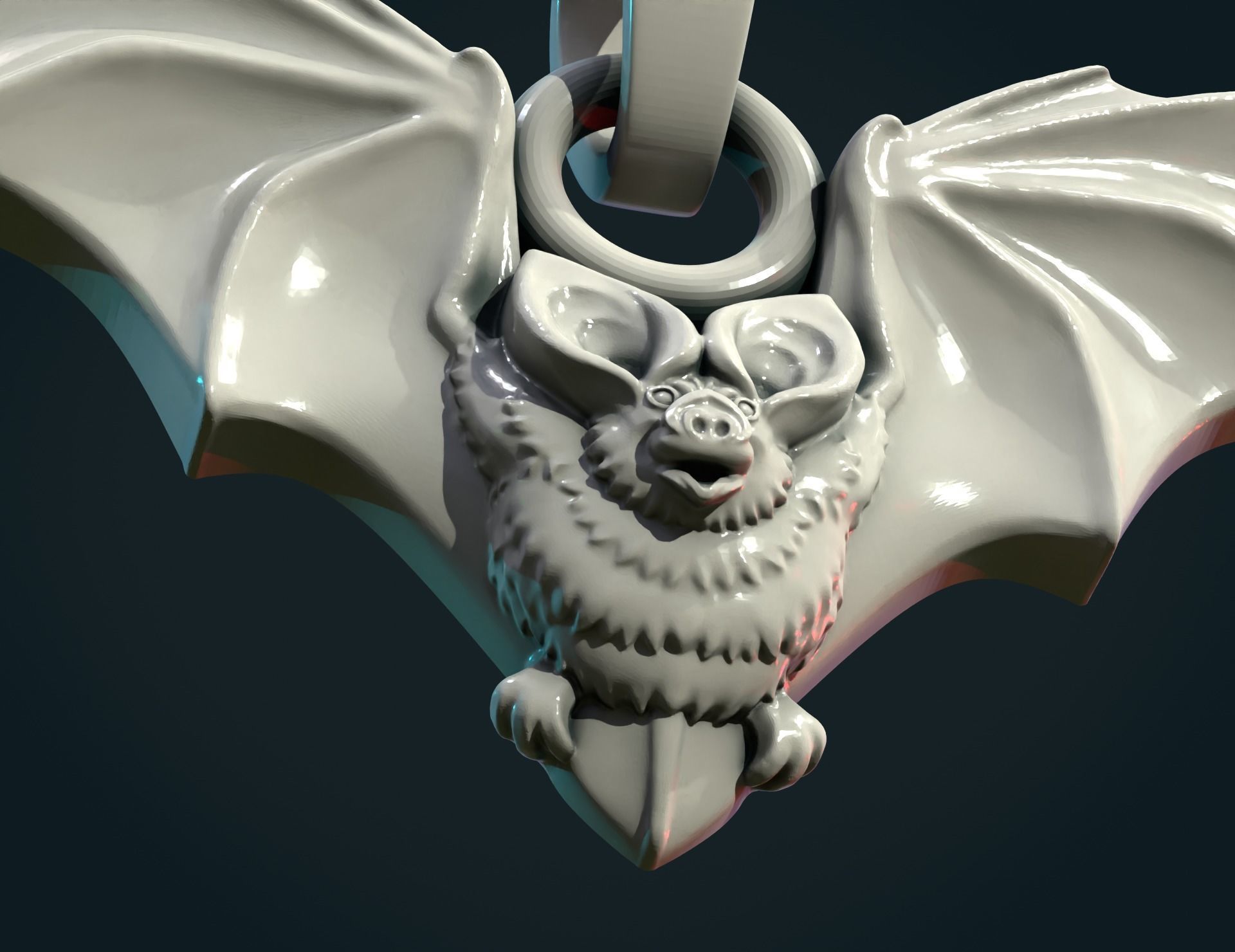 Bat  pendant 3D print model_6
