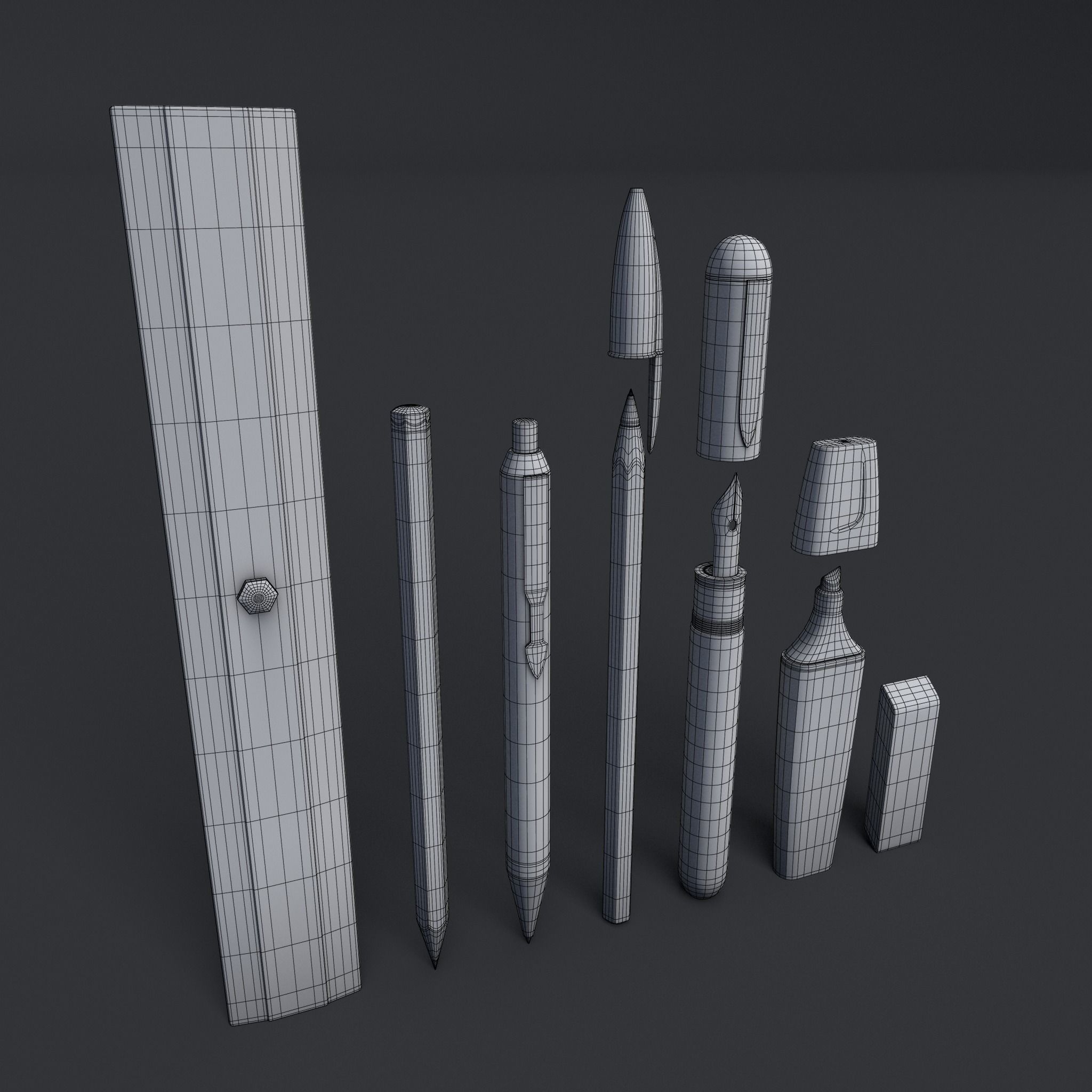 Stationery Writing Tool Materials 3D Model 3D model_4