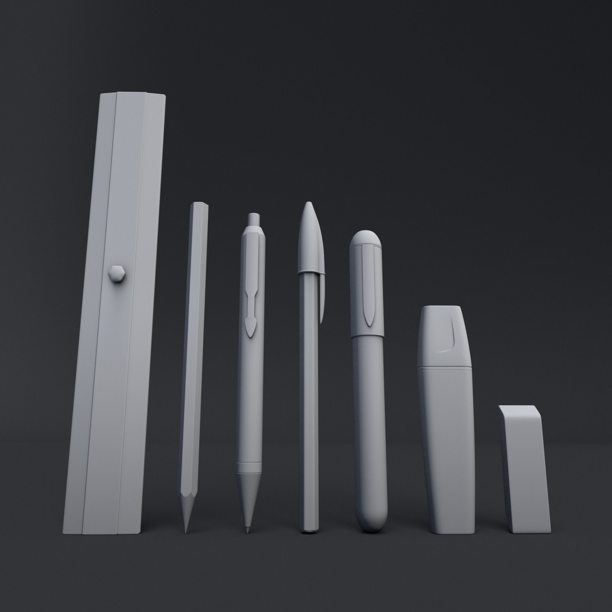 Stationery Writing Tool Materials 3D Model 3D model_9