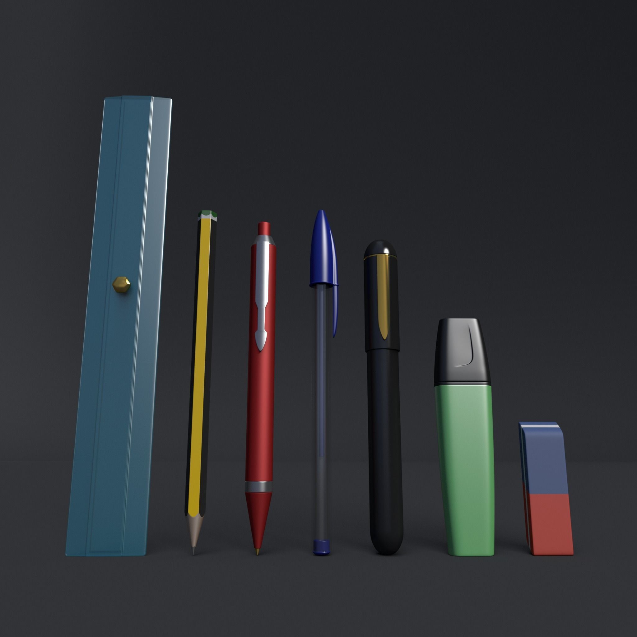 Stationery Writing Tool Materials 3D Model 3D model_2