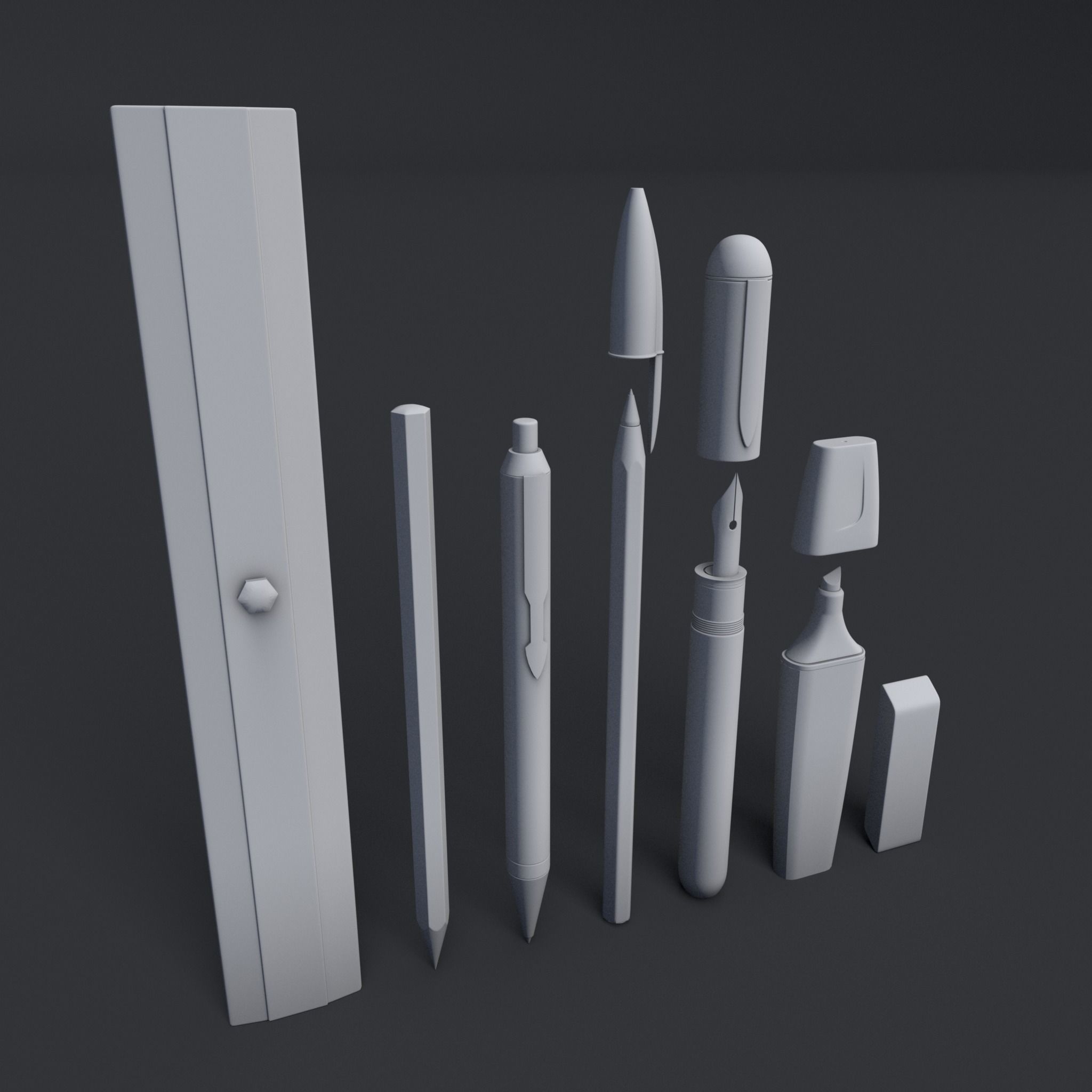 Stationery Writing Tool Materials 3D Model 3D model_8