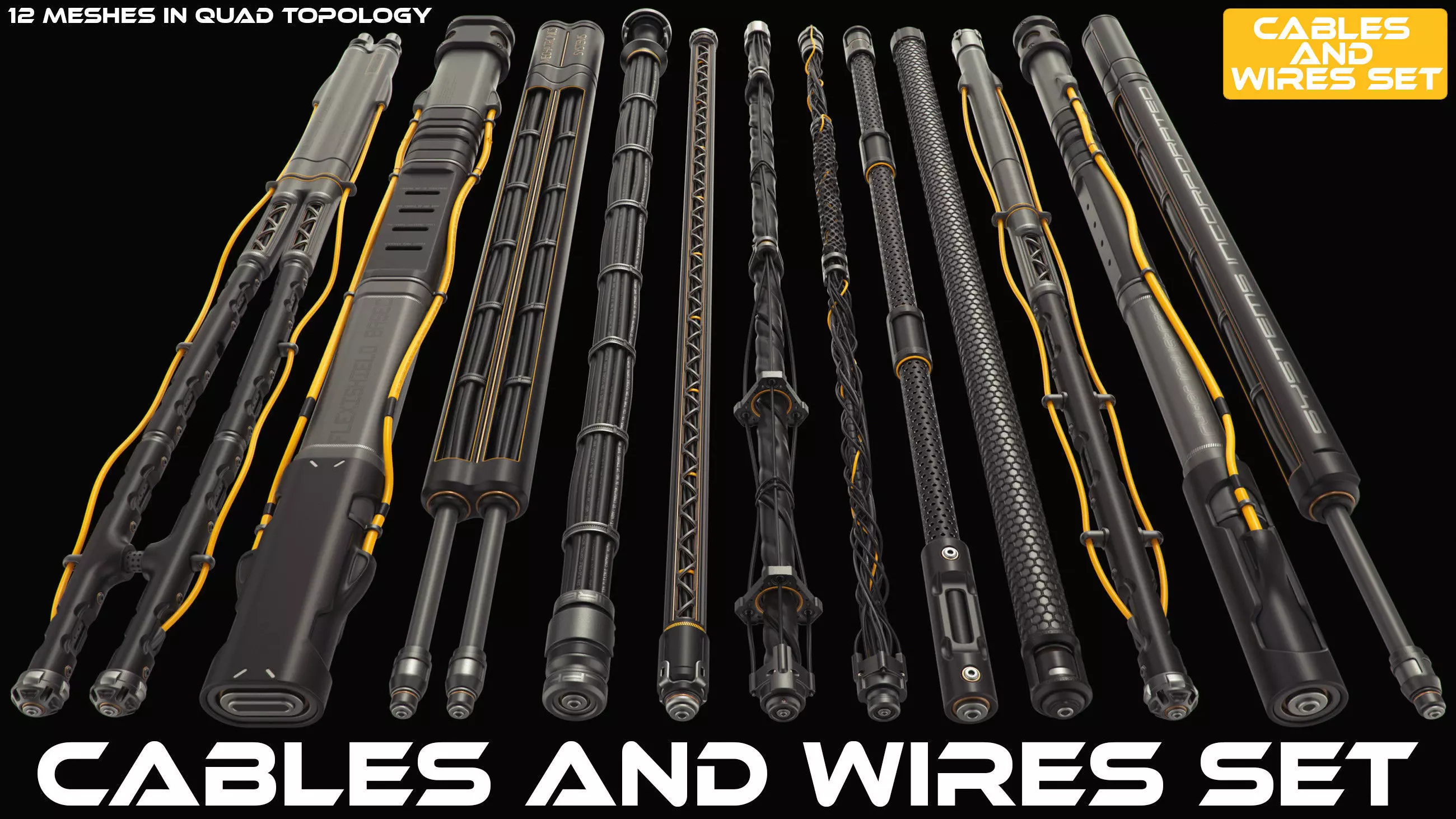 Cables and Wires set 3D model