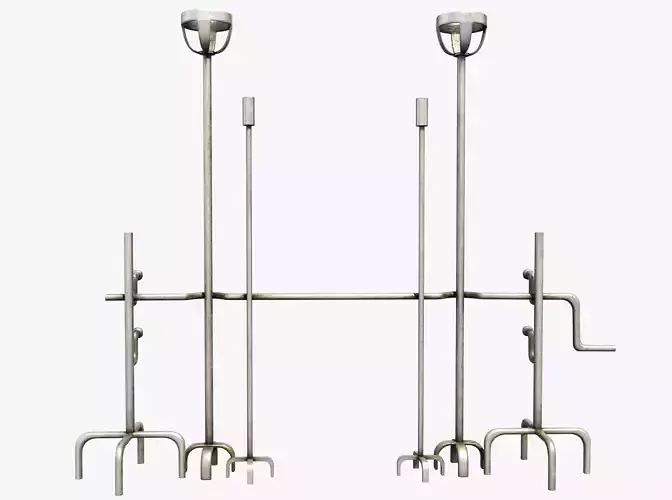 Blacksmith set of metal rods and hooks