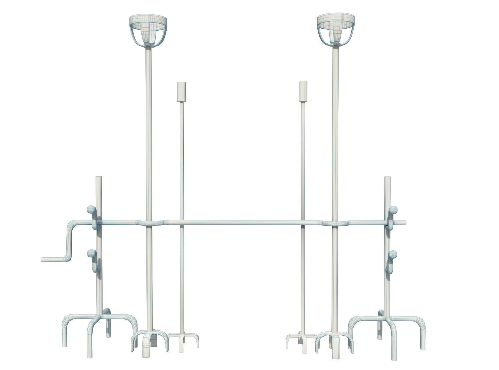 Blacksmith set of metal rods and hooks Low-poly 3D model_6