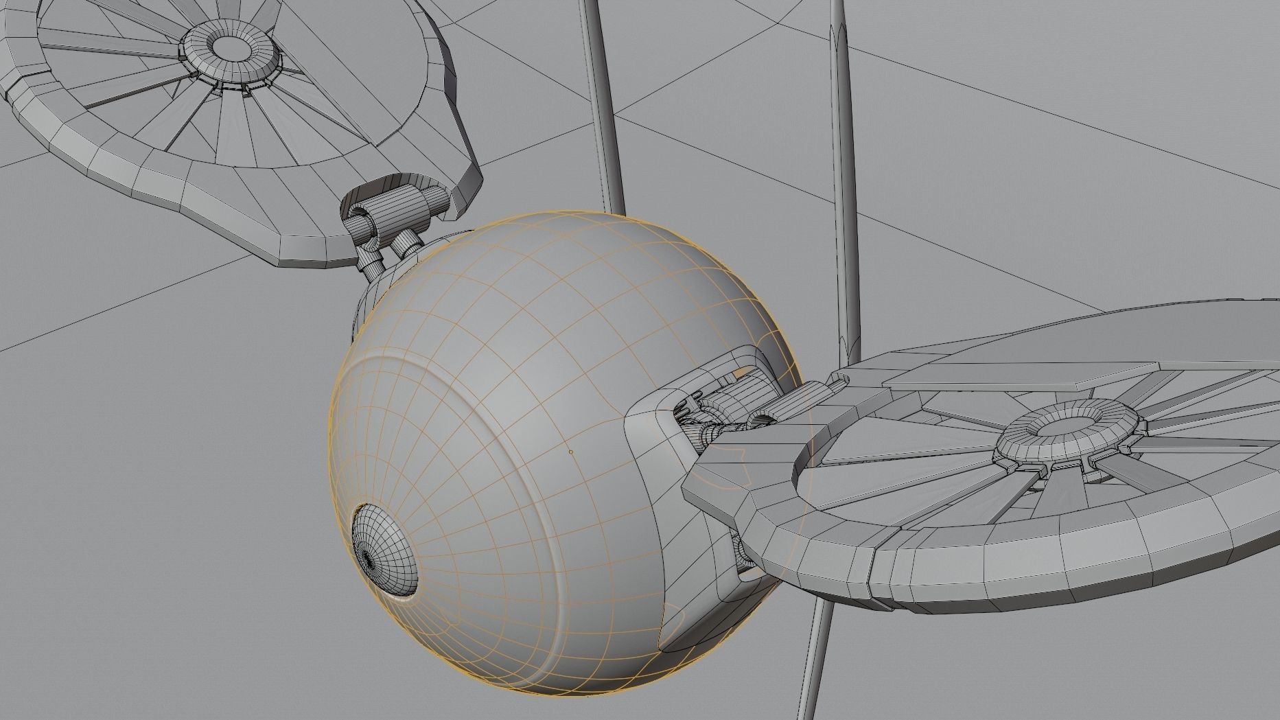 Dron sci fi Low-poly 3D model_6