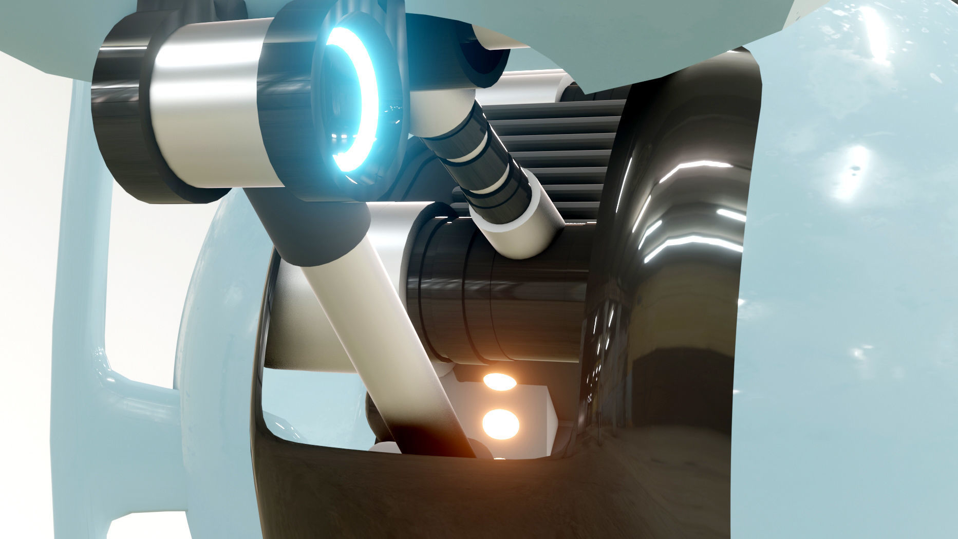 Dron sci fi Low-poly 3D model_4