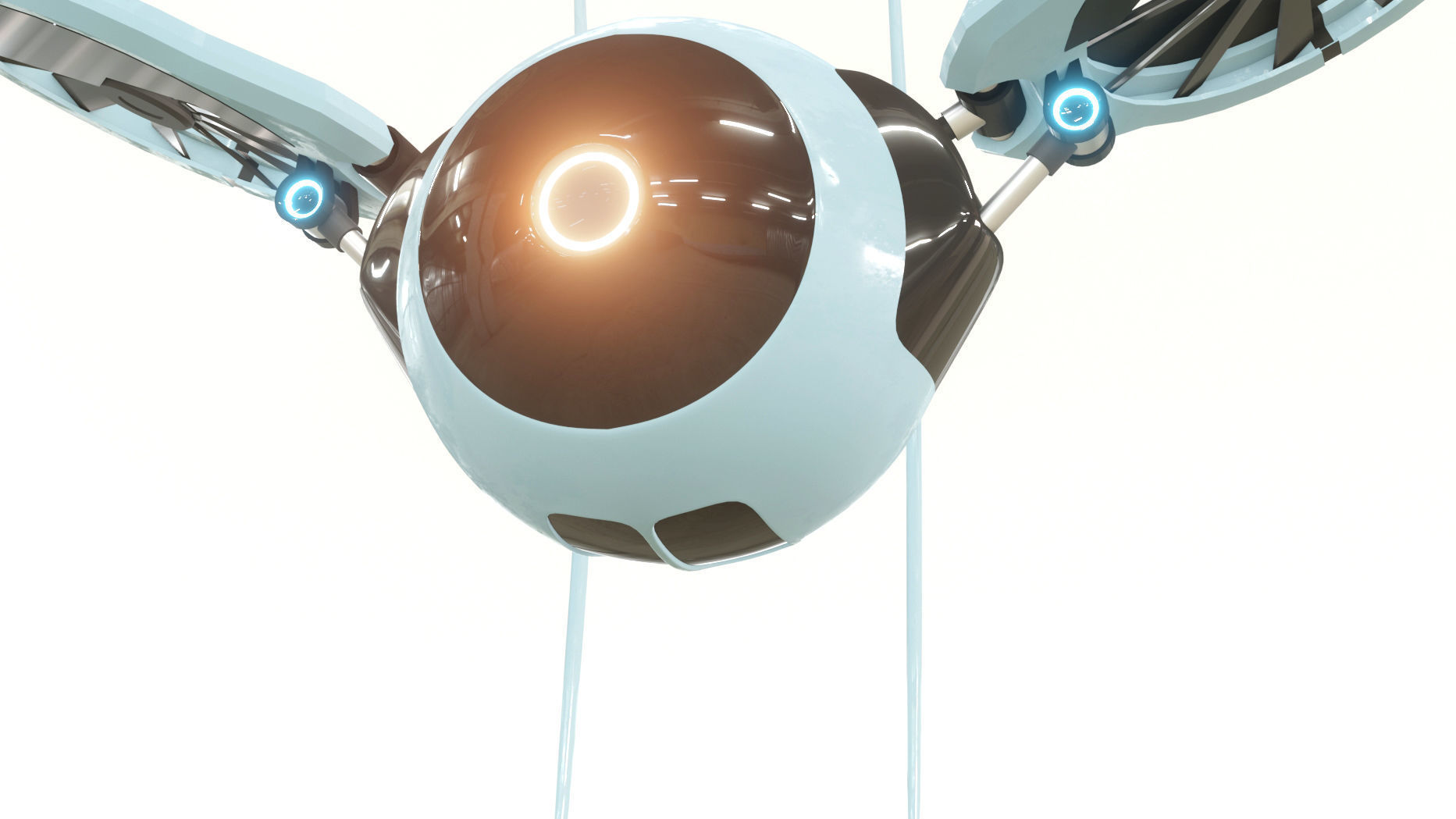 Dron sci fi Low-poly 3D model_2