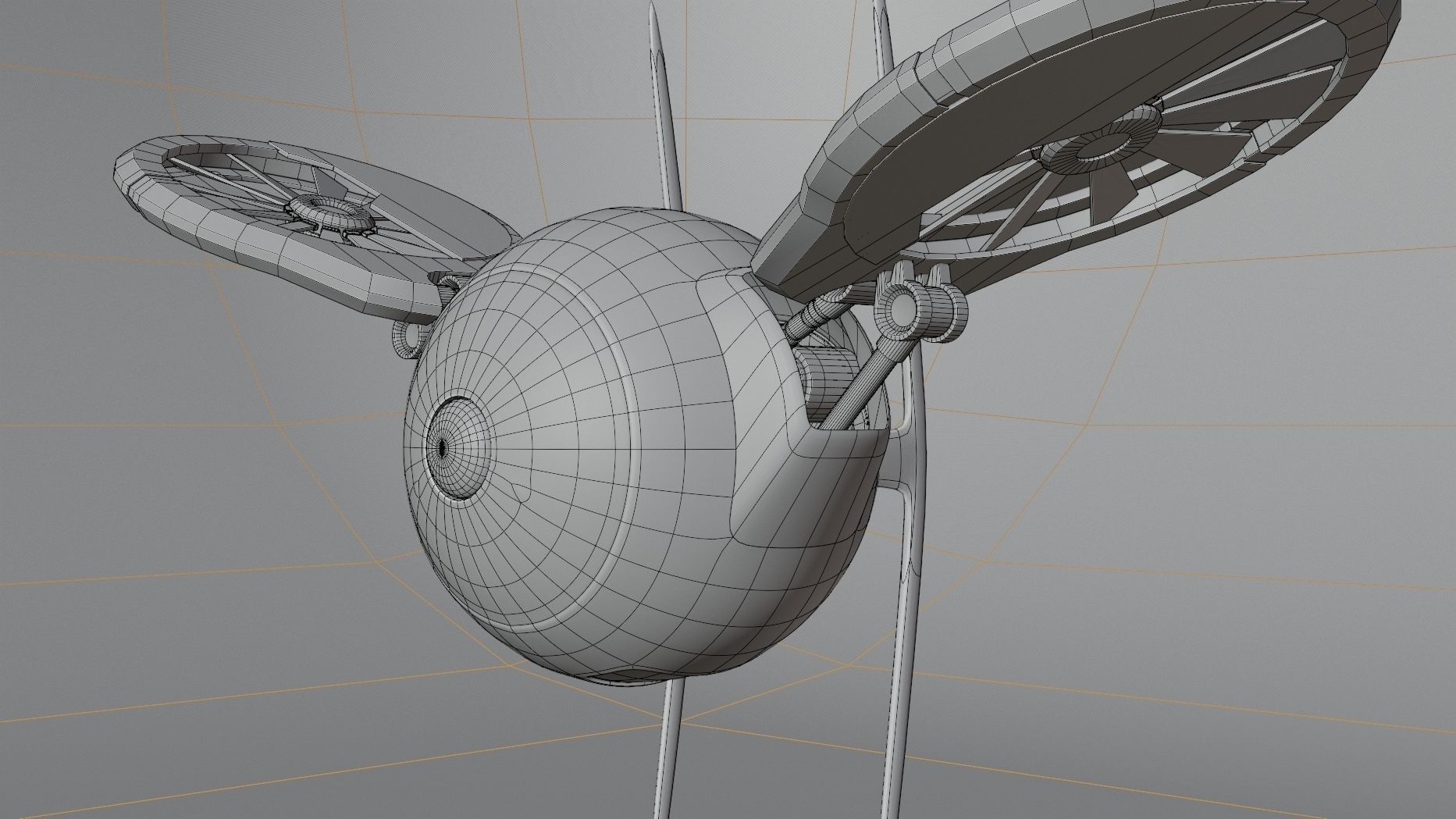 Dron sci fi Low-poly 3D model_9