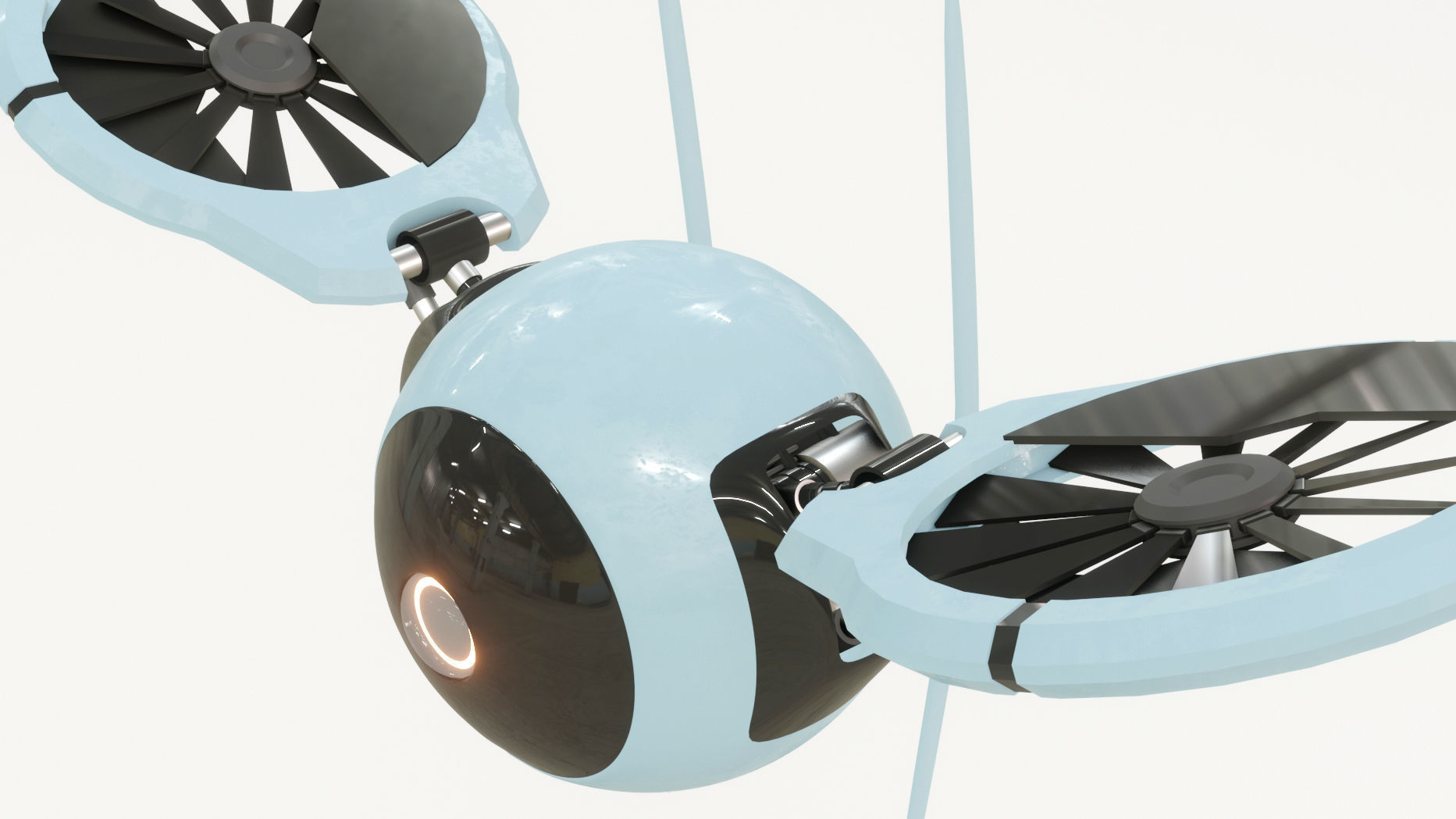 Dron sci fi Low-poly 3D model_5