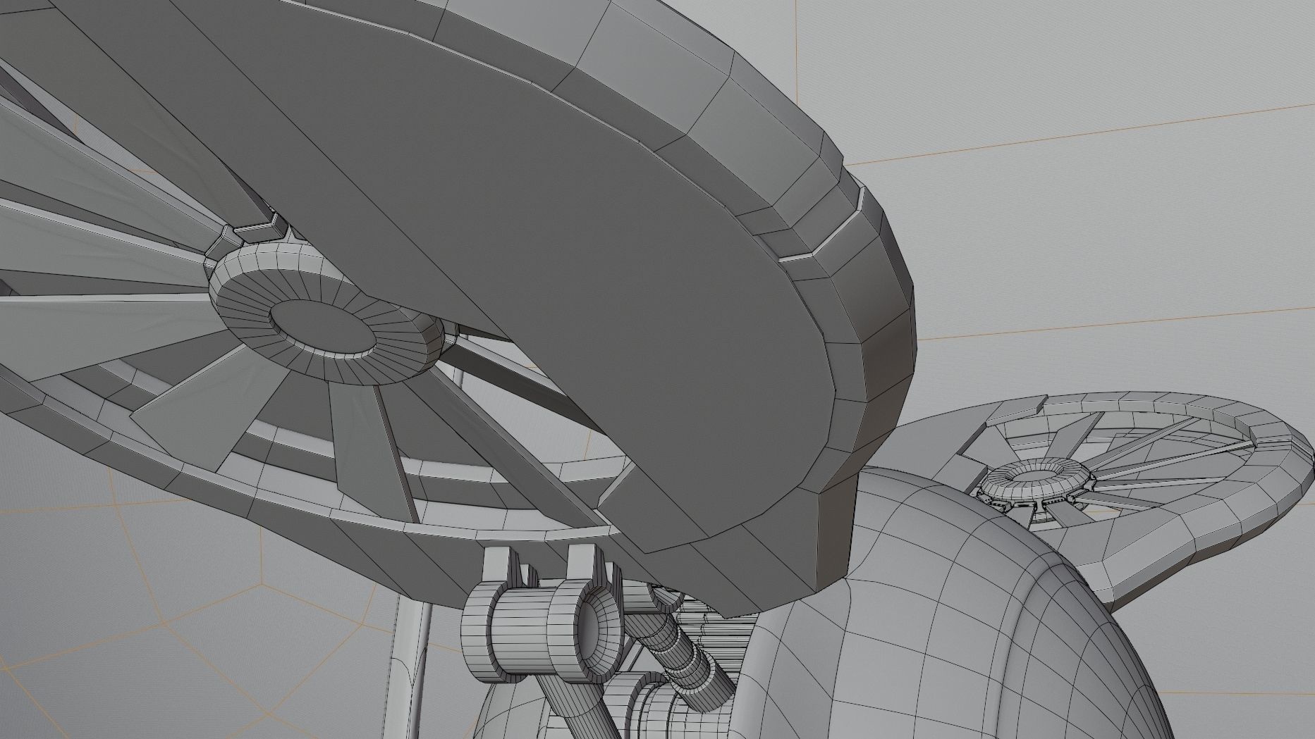 Dron sci fi Low-poly 3D model_8