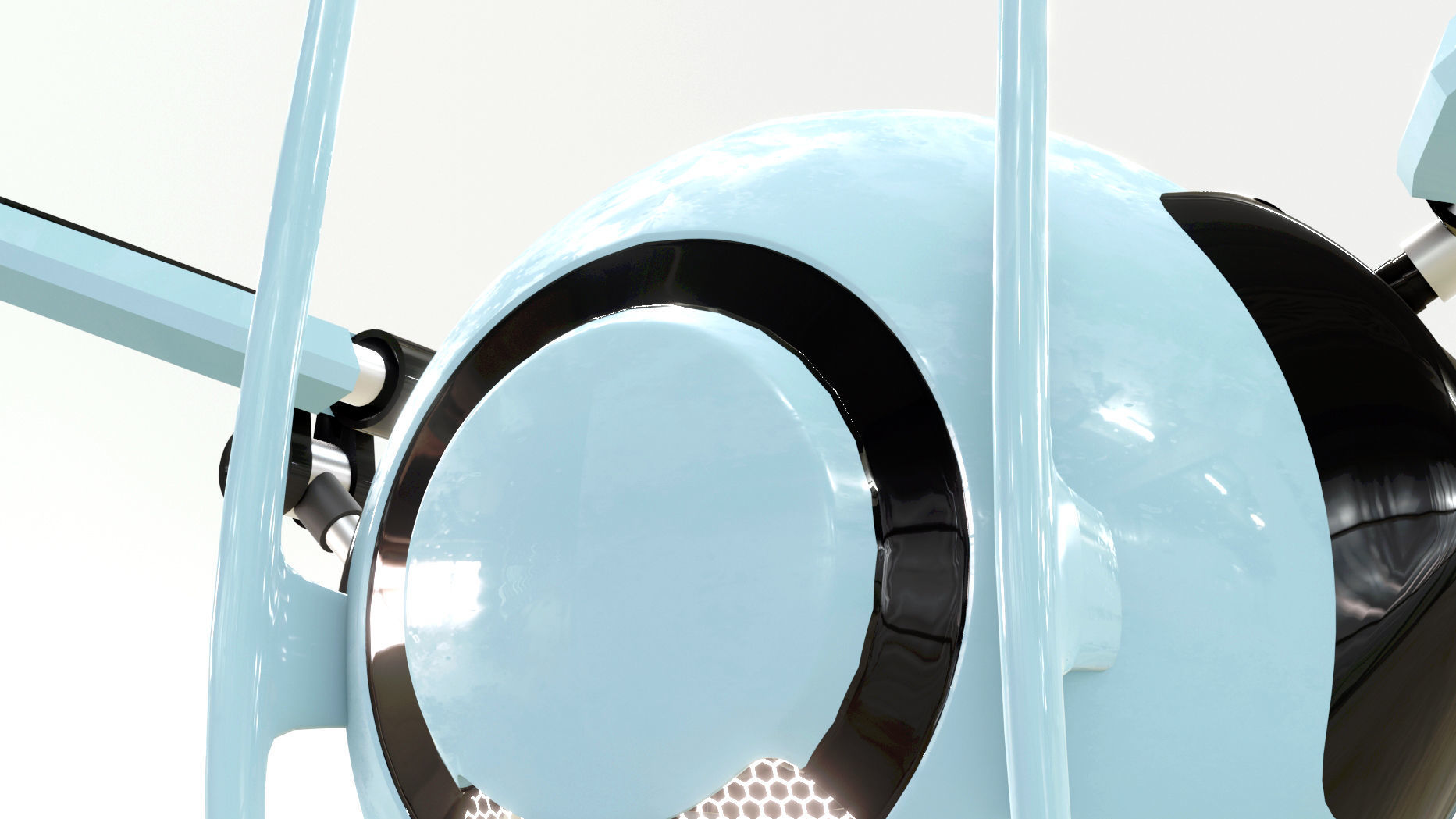 Dron sci fi Low-poly 3D model_3