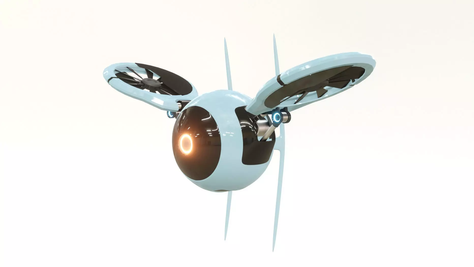 Dron sci fi Low-poly 3D model_0
