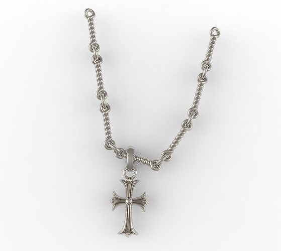 gothic cross and chain 3D print model