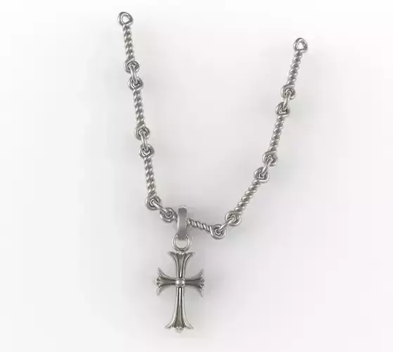 gothic cross and chain 3D print model