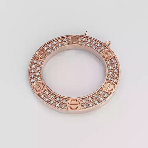 Pendant silver circle with stones