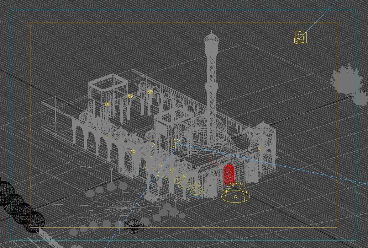 mosque at dusk 3D model_1