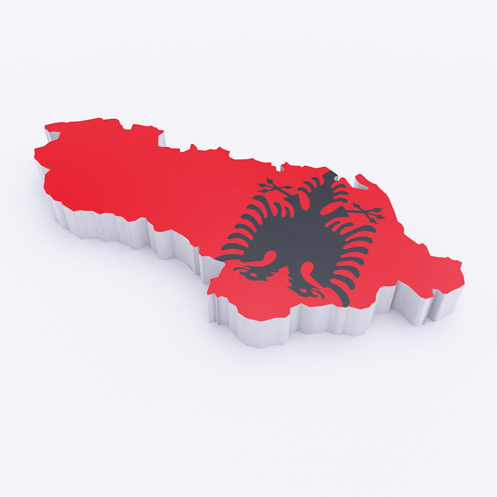Albania map lowpoly 3d model  Low-poly 3D model_2