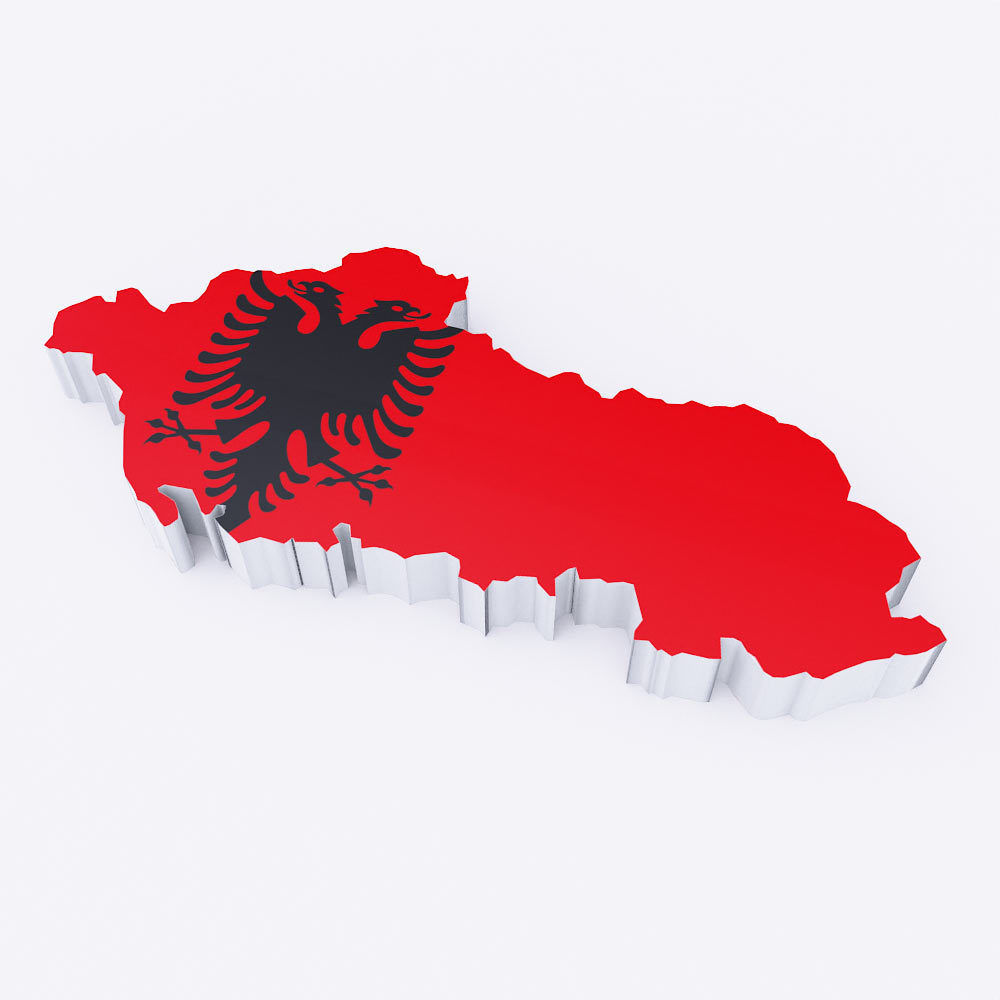 Albania map lowpoly 3d model  Low-poly 3D model_1